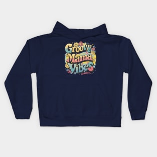 Funky Groovy Mama Vibes Retro Colorful Design Kids Hoodie